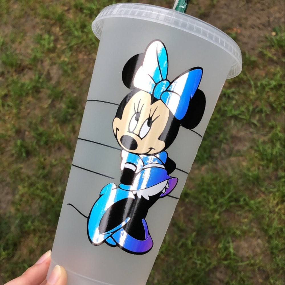 Minnie Mouse holographic Starbucks reusable cup